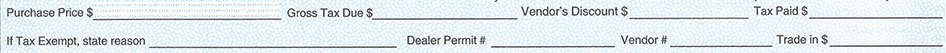 Purchase Price and Tax Exemption