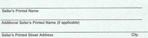 Seller’s Printed Name and Address